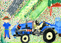 トラクタ水洗い