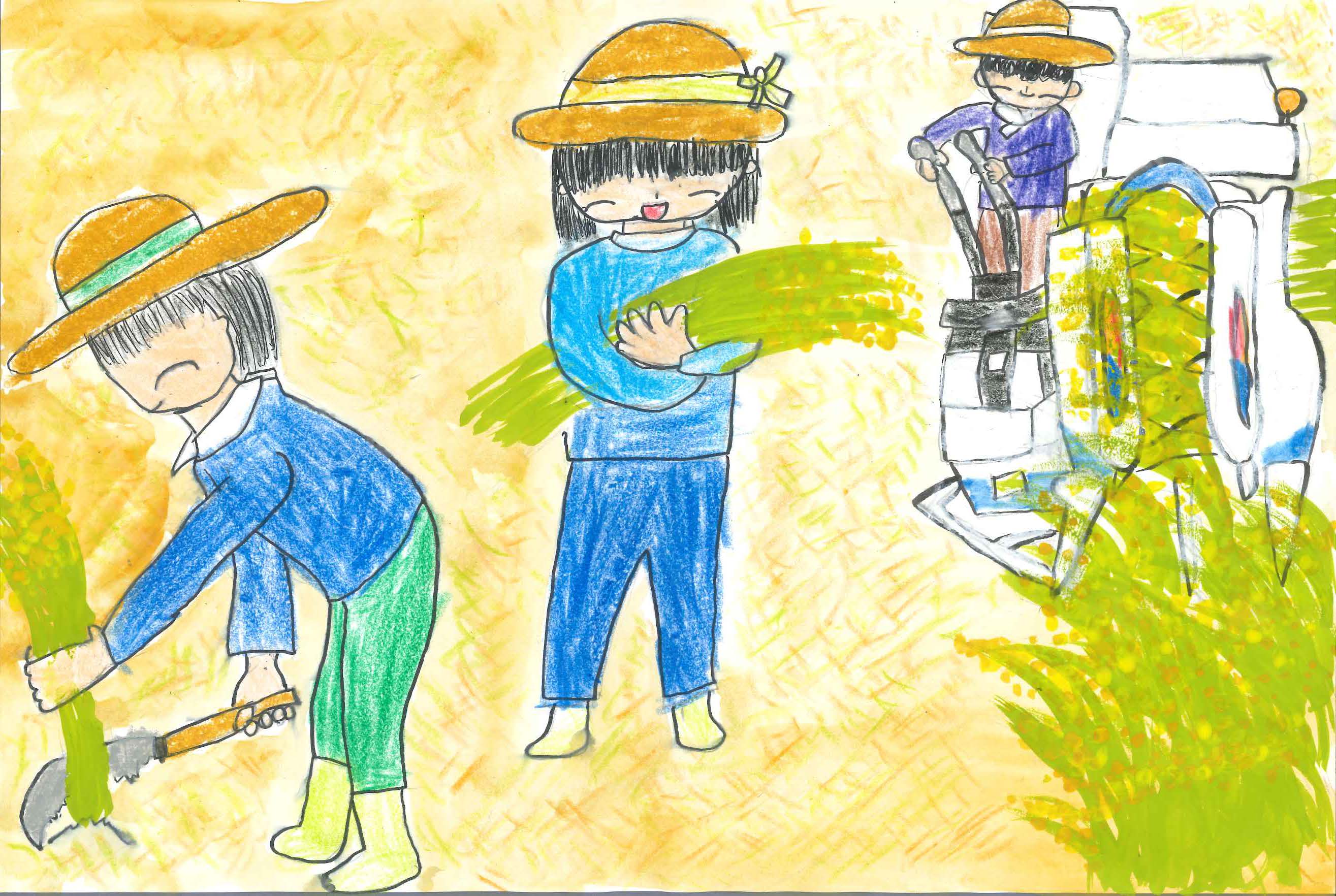 たくさんお米とれてうれしいな