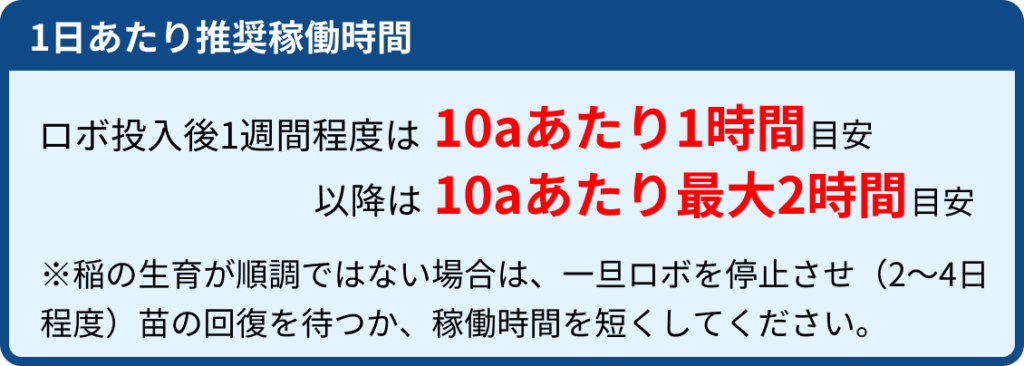 推奨稼働時間の変更 ｜営農情報｜農業機械専業メーカー｜井関農機株式会社