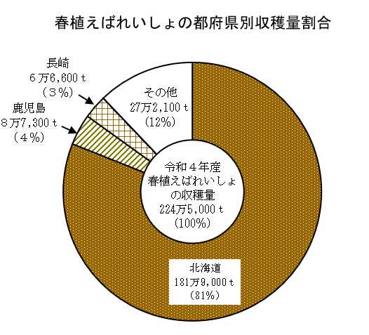 春植えばれいしょの作付面積及び収穫量（令和4年産）を公表しました