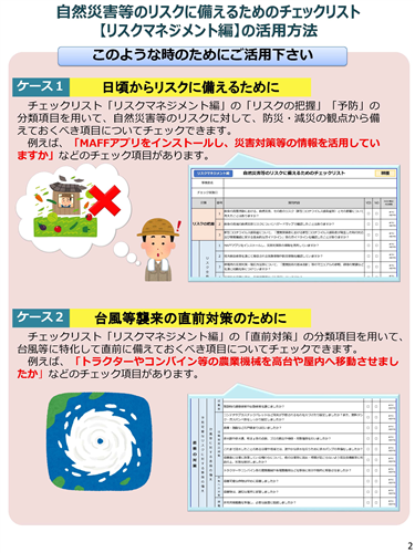 災害等に備えて、チェックリストで確認してみましょう！