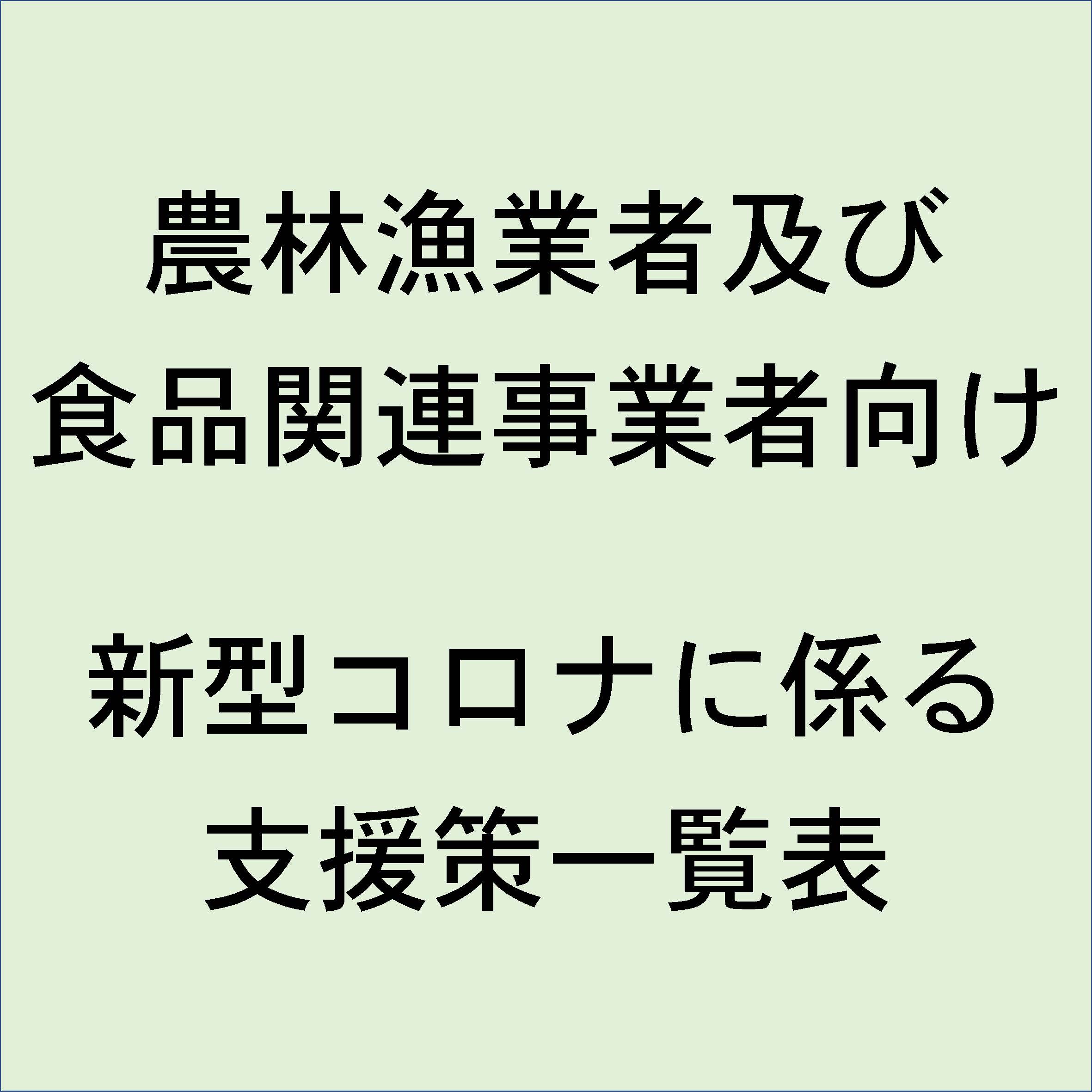 新型コロナに係る支援策一覧表をご活用ください