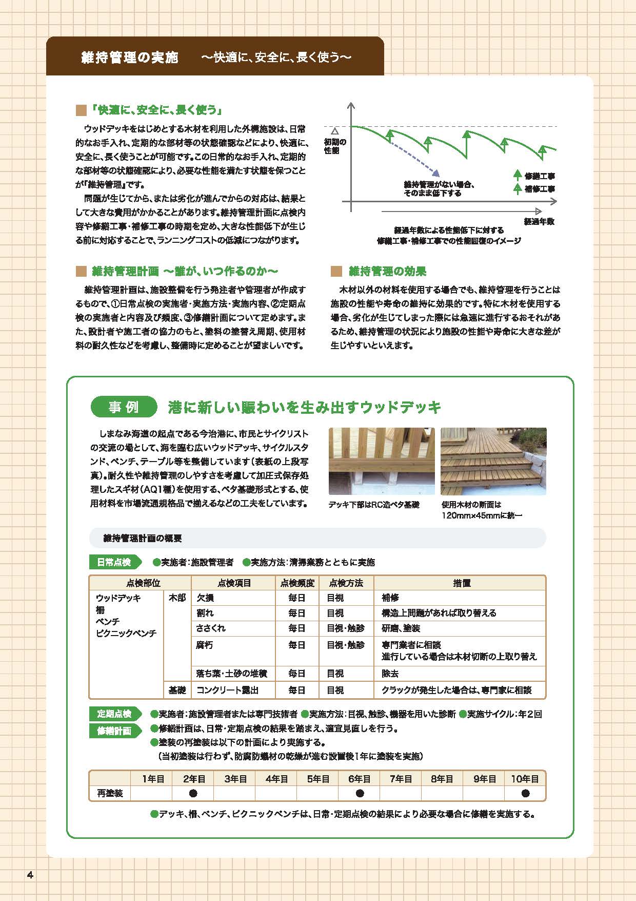 冊子「ウッドデッキを長持ちさせるための維持管理」を作成しました