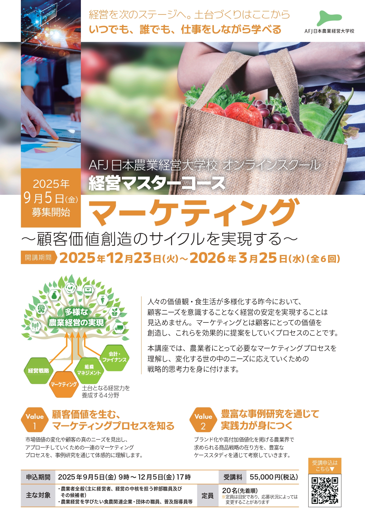 オンラインスクール経営マスターコース「マーケティング」受講者募集中！