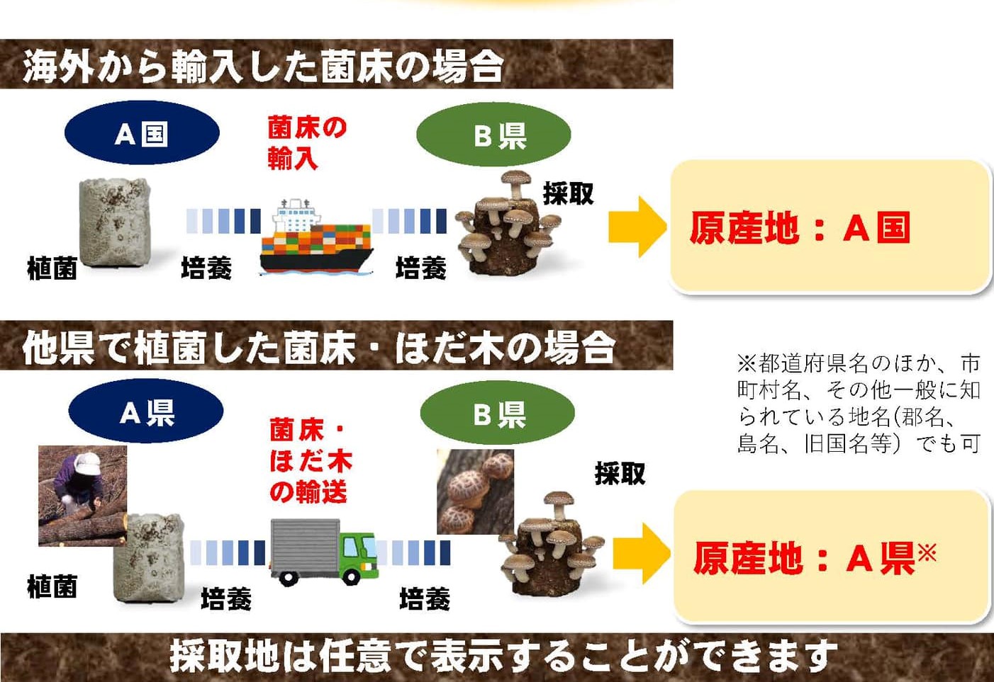 しいたけの原産地表示の留意点(誤解しやすい事例)を掲載しました