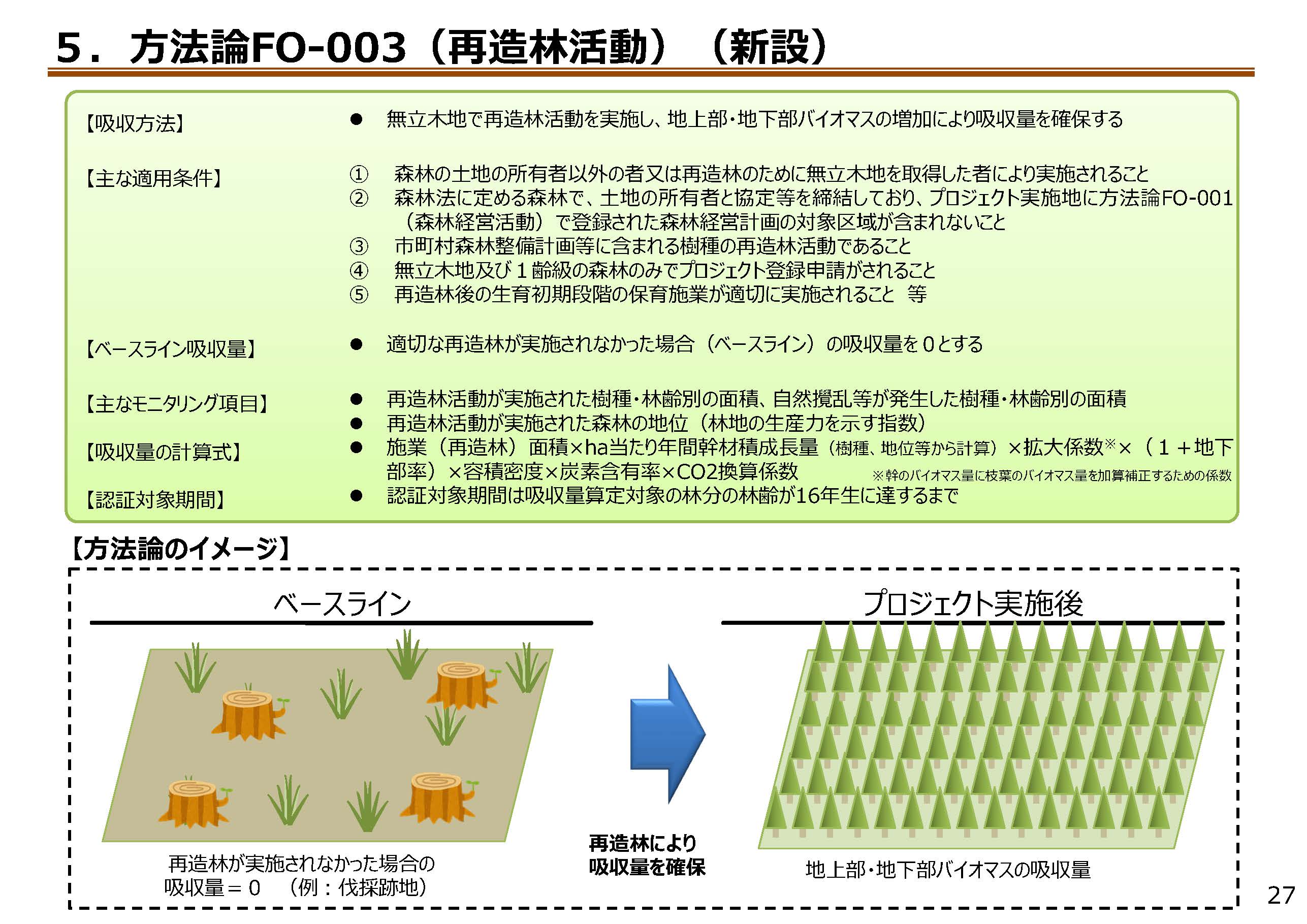 J-クレジット制度の森林管理プロジェクトに係る制度見直しを解説する資料を掲載しました