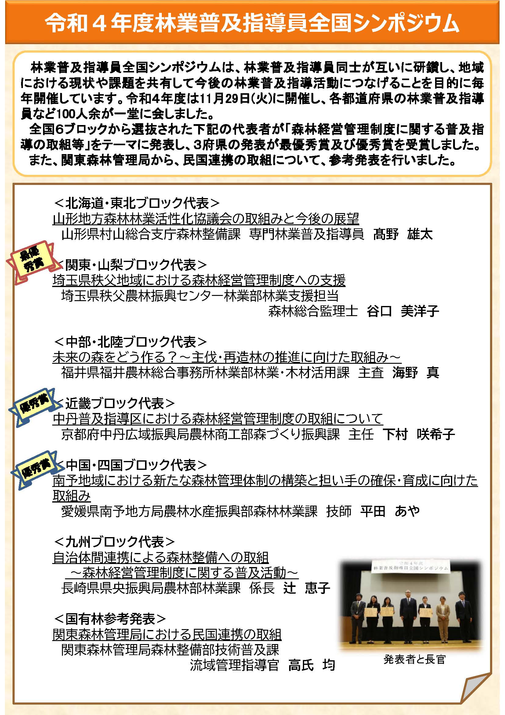 令和4年度林業普及指導員全国シンポジウムを開催しました