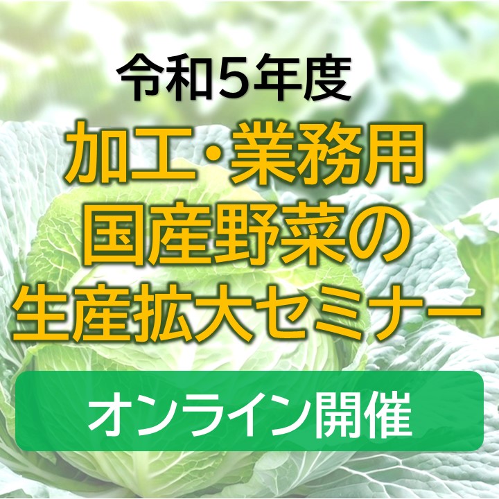 「令和5年度加工・業務用国産野菜の生産拡大セミナー」を開催！！