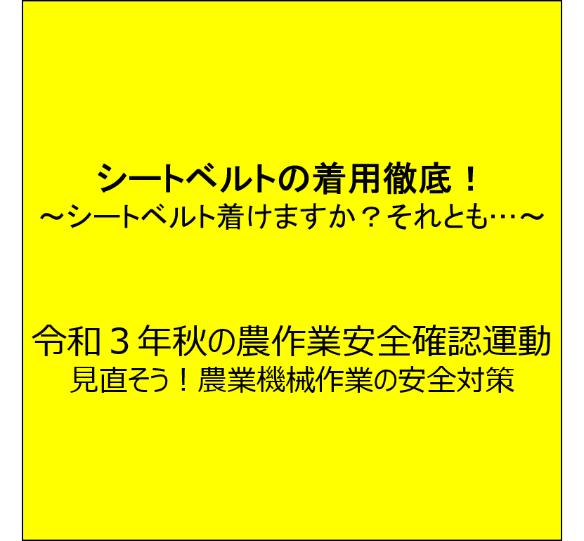 【シートベルト着用徹底！周知第１弾】～シートベルト着けますか？それとも…～（全４回）