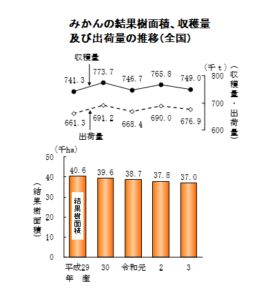 【統計】みかんの収穫量（令和３年産）を公表！