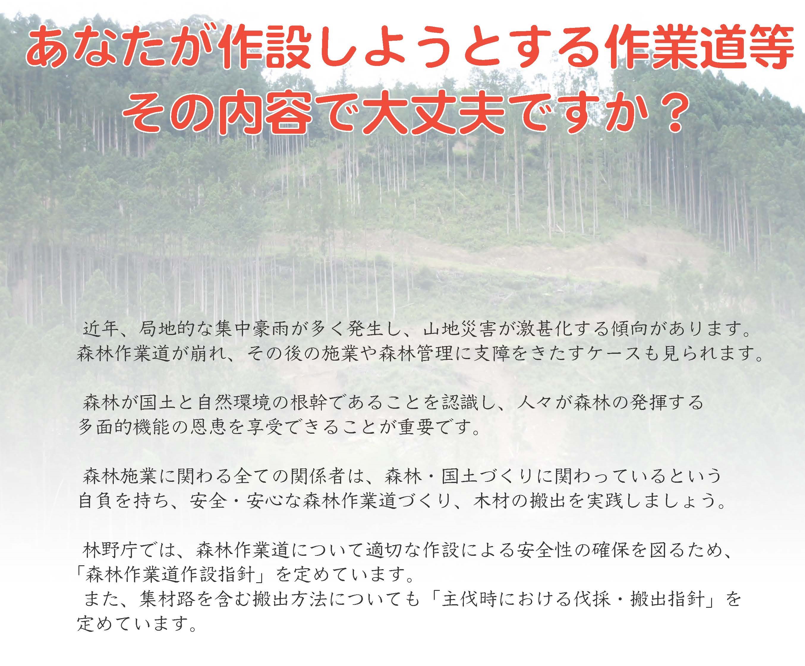 あなたが作設しようとする作業道等その内容で大丈夫ですか？