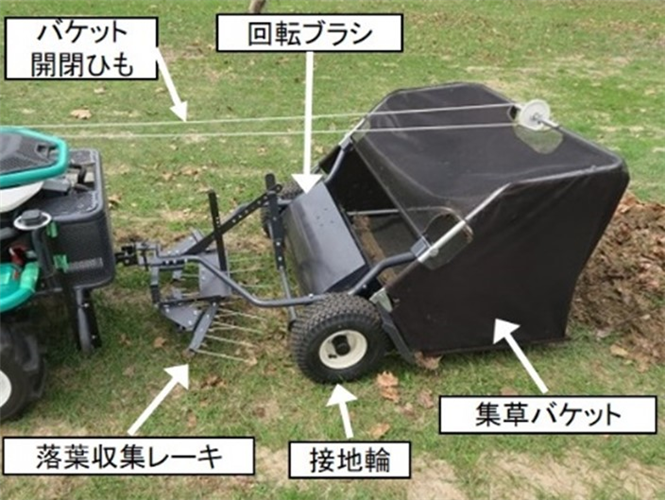 みどり戦略技術紹介：リンゴ黒星病対策用落葉収集機