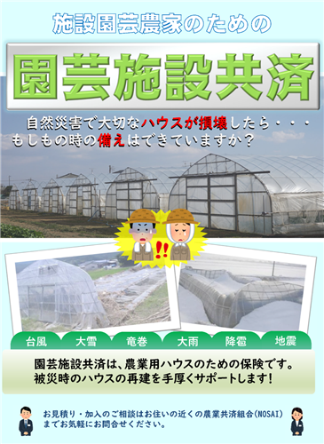 農業用ハウスをお持ちの農業者のみなさん！これからの台風シーズンに備えましょう！