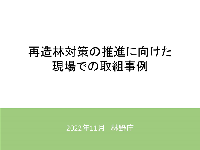 「再造林対策の推進に向けた現場での取組事例」を公表しました