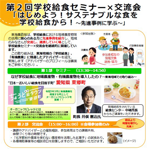 第２回「はじめよう！サステナブルな食を学校給食から！～先進事例に学ぶ～」の参加者募集！