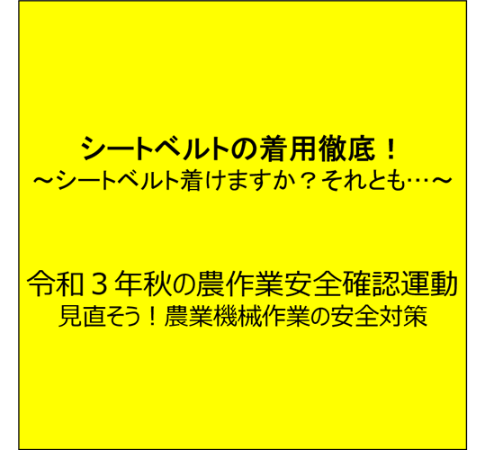 【シートベルトの着用徹底！　周知第２弾】 ～そのシートベルト車だけでいいの？～（全４回）