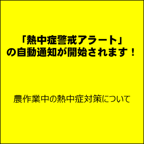 「熱中症警戒アラート」の自動通知が開始！アップデートお願いします