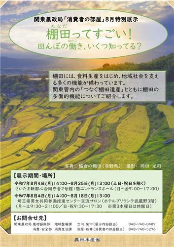 ８月「消費者の部屋」特別展示のご案内