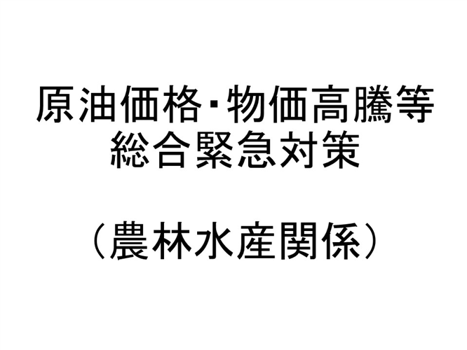 原油価格・物価高騰等総合緊急対策に関する予備費の使用の決定