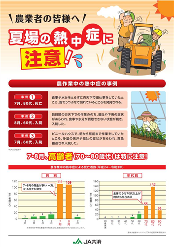 [熱中症に要注意!]農作業中の熱中症への注意喚起、予防対策等情報提供の取組