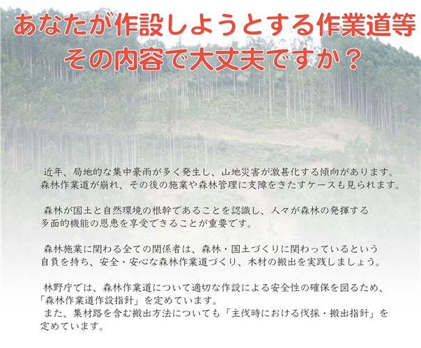 あなたが作設しようとする作業道等その内容で大丈夫ですか？