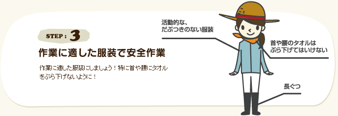 作業に適した服装で安全作業