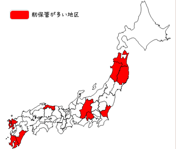 籾保管が多い地区